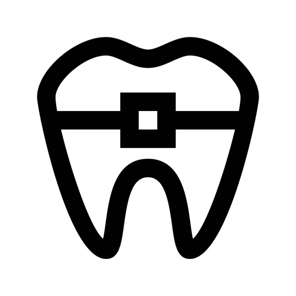 Ícone Dente Fundo Branco Ilustração Vetorial —  Vetores de Stock