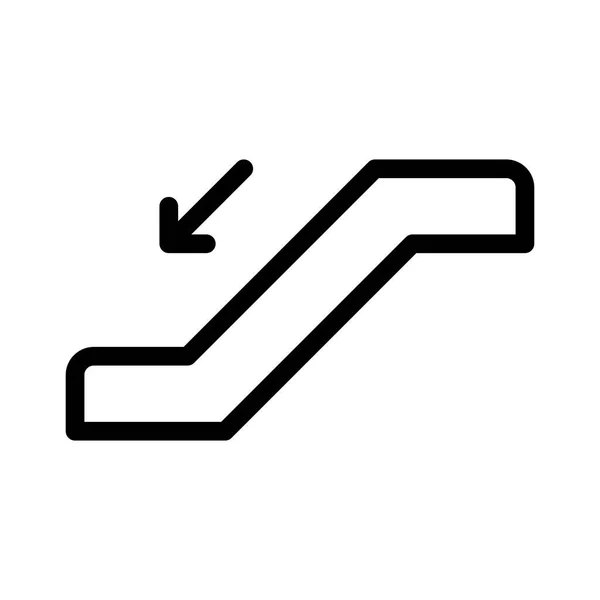 Rolltreppe Runter Symbol Vektorillustration — Stockvektor