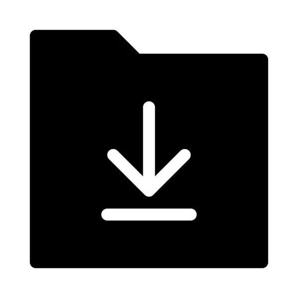 Ordner Mit Pfeil Symbol Auf Weißem Hintergrund Herunterladen Vektorillustration — Stockvektor