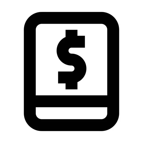 Tablette Icône Dollar Symbole Commerce Illustration Vectorielle — Image vectorielle