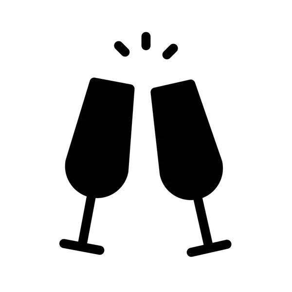Two Wineglasses Icon Vector — Stock Vector