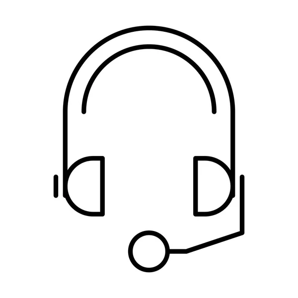 Headset Icon White Background Vector Illustration — Stock Vector