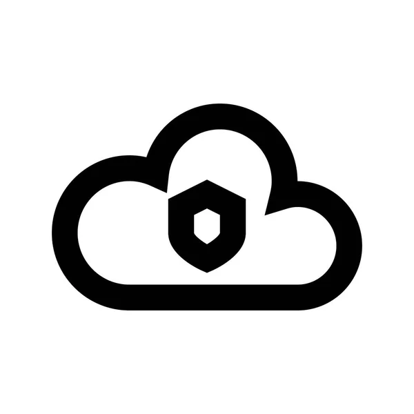 Cloud Voor Netwerk Pictogram Witte Achtergrond Vector Illustratie — Stockvector