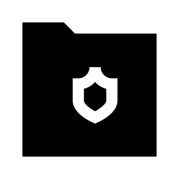 Folder Protect Icon White Background Vector Illustration — Stock Vector