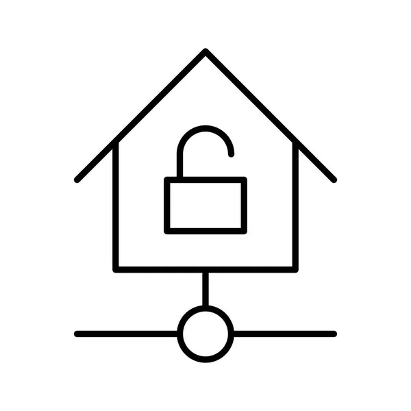 Home Automation Entsperren Symbol Auf Weißem Hintergrund Vektor Illustration — Stockvektor