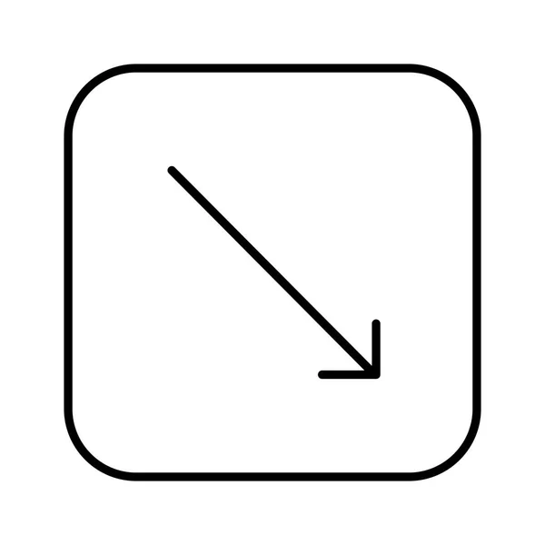 Diagonale Vers Bas Flèche Droite Icône Vecteur — Image vectorielle