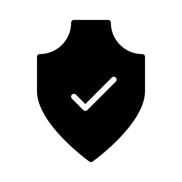 Shield Check Icono Sobre Fondo Blanco Ilustración Vectorial — Archivo Imágenes Vectoriales