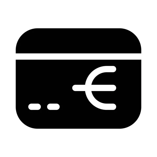 Bank Card Euro Icon White Background Vector Illustration — 스톡 벡터