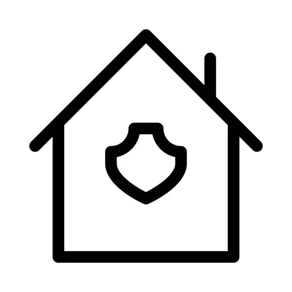 Σπίτι Ασπίδα Εικονίδιο Λευκό Φόντο Διανυσματική Απεικόνιση — Διανυσματικό Αρχείο
