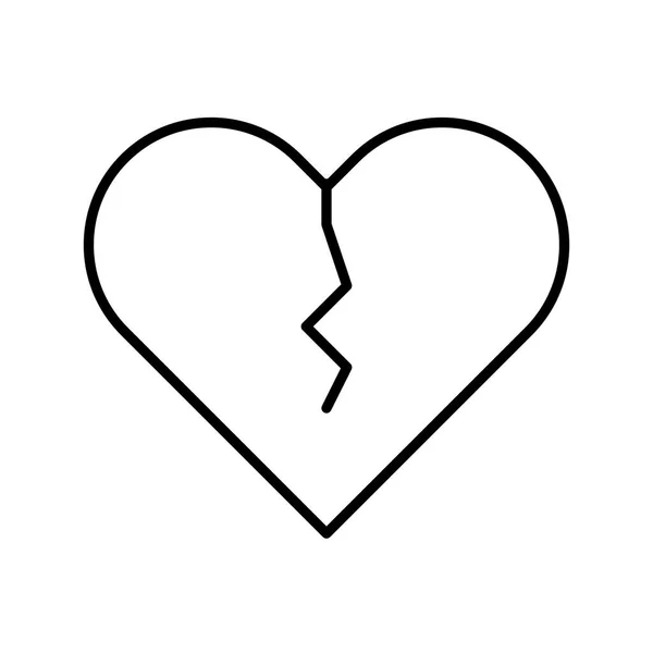 Divorcio Corazón Icono Roto Vector Ilustración — Vector de stock