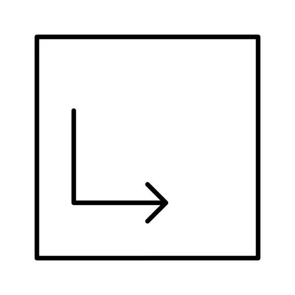 Corner Right Arrow Icon Vector — Stock Vector