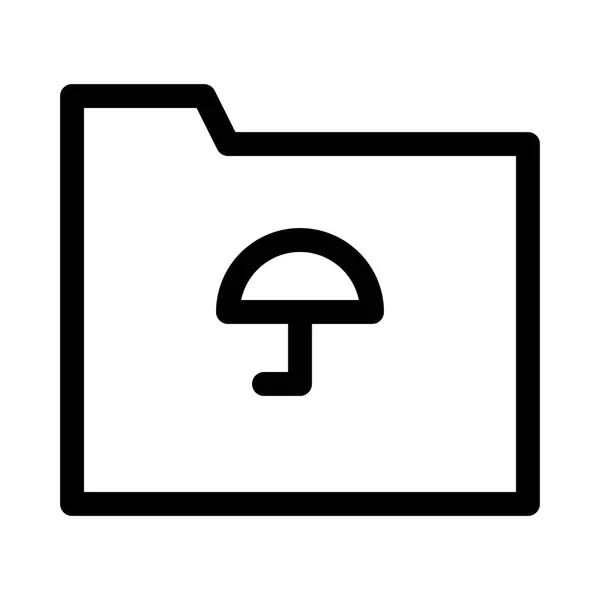 Folder Ikoną Parasola Białym Tle Ilustracja Wektor — Wektor stockowy