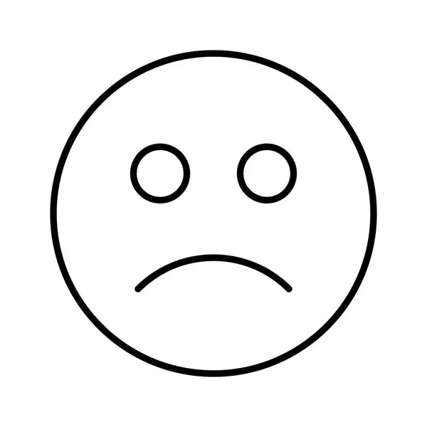 Emoji Sad Icon White Background Vector Illustration — Stock Vector