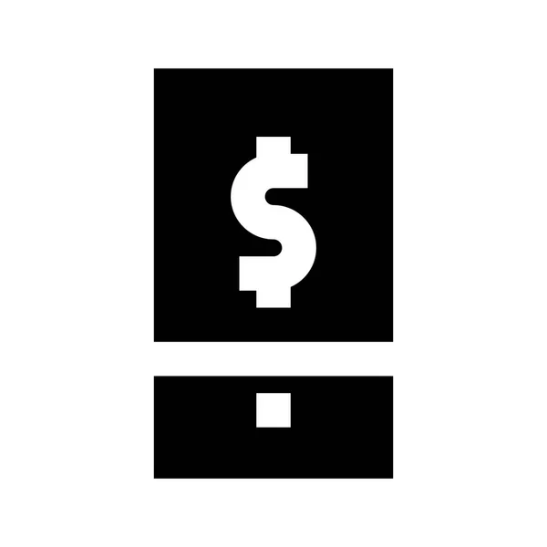 Mobilna Ikona Dolara Bankowego Ilustracja Wektora — Wektor stockowy