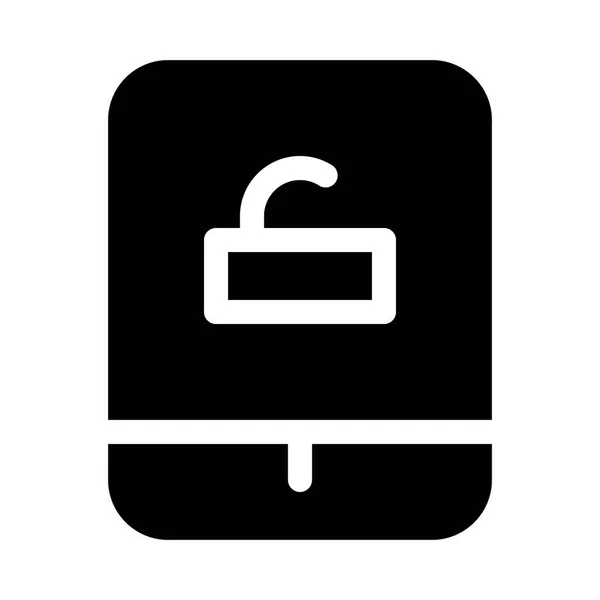 Tablet Unlock Symbol Auf Weißem Hintergrund Vektorillustration — Stockvektor