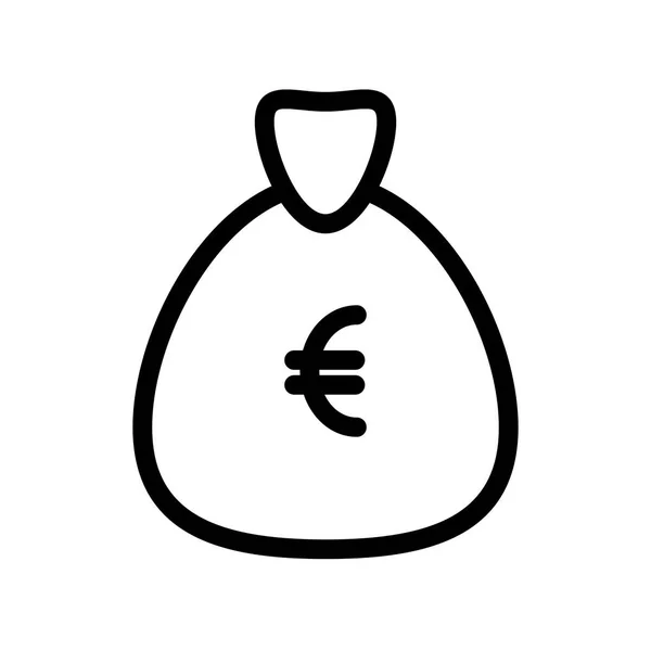 Saco Euro Saco Ícone Ilustração Vetorial —  Vetores de Stock