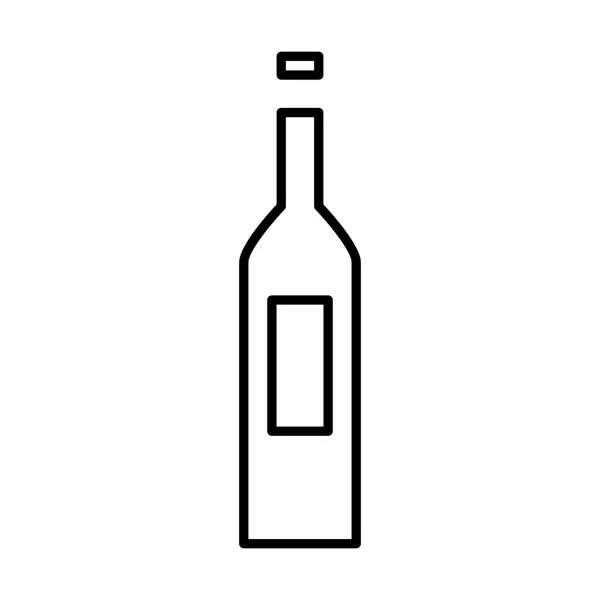 Εικονίδιο Μπουκάλι Κρασί Λευκό Φόντο Διανυσματική Απεικόνιση — Διανυσματικό Αρχείο