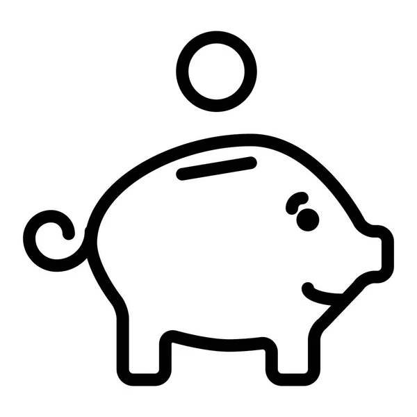 Bespaar Geld Piggy Bank Icoon Vector Illustratie — Stockvector