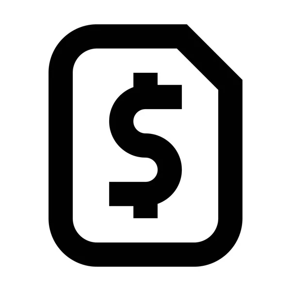 Bill Dollar Symbol Auf Weißem Hintergrund Vektorillustration — Stockvektor