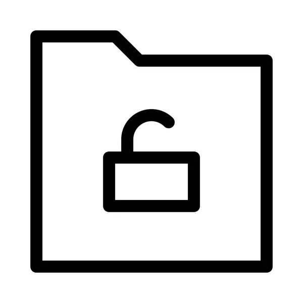 Ordner Unlock Symbol Auf Weißem Hintergrund Vektorillustration — Stockvektor