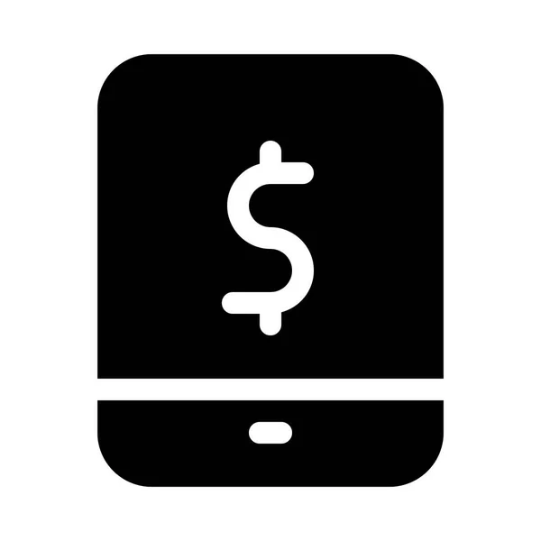 Ikona Dolaru Tablety Symbol Obchodu Vektorová Ilustrace — Stockový vektor