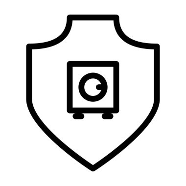 Beyaz arkaplanda güvenli kalkan simgesi, vektör illüstrasyonu