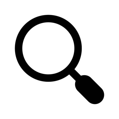 Beyaz arkaplan, vektör illüstrasyonunda Büyütücü Cam Arama Yakınlaştırma Arayüzü simgesi