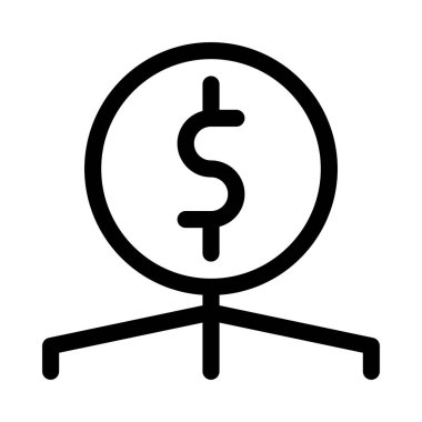   Bankacılık Uygulaması Dolar simgesi, vektör illüstrasyonu