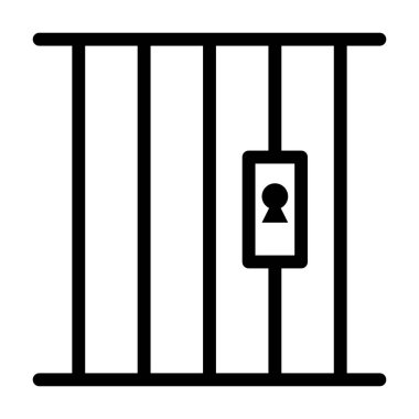 Cezaevi Avukatı simgesi, vektör illüstrasyonu 