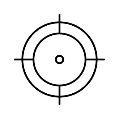 Beyaz arkaplanda hedef simgesi, vektör illüstrasyonu