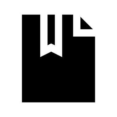 Beyaz arkaplan üzerindeki belge simgesi, vektör illüstrasyonu