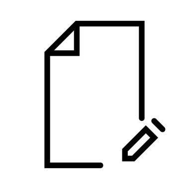 Beyaz arkaplan üzerindeki belge simgesi, vektör illüstrasyonu