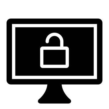 Kilitli Ekran simgesi, vektör illüstrasyonu  