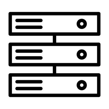 Sunucu Çalışma Ofisi İş simgesi, vektör illüstrasyonu