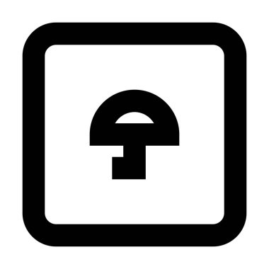 Beyaz arkaplanda kare Şemsiye simgesi, vektör illüstrasyonu