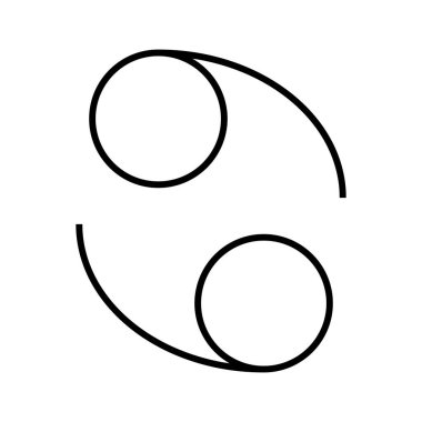 Kanser Astrolojisi ikonu, vektör illüstrasyonu