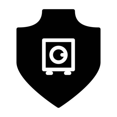 Beyaz arkaplanda güvenli kalkan simgesi, vektör illüstrasyonu