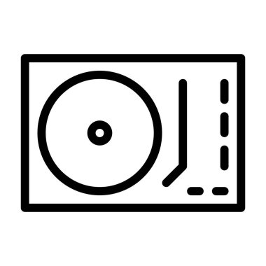 Turntable simgesi, vektör illüstrasyonu  