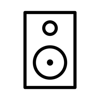 Hoparlör kutusu Müzik simgesi, vektör illüstrasyonu