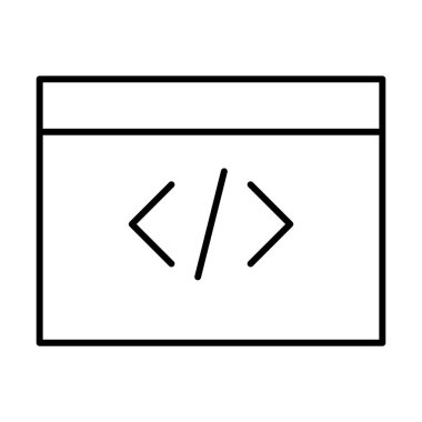 Kodlama simgesi, vektör illüstrasyonu