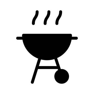 Izgara Bbq simgesi, vektör illüstrasyonu