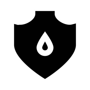 Beyaz arkaplanda Kalkan Su simgesi, vektör illüstrasyonu