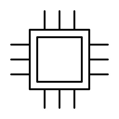 Ana Çip Elektronik simgesi, vektör illüstrasyonu