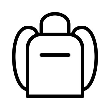 sırt çantası simgesi, vektör illüstrasyonu