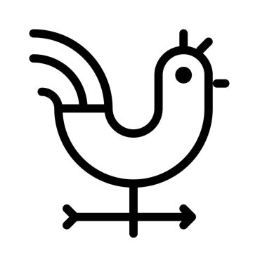 Rooster simgesi, vektör illüstrasyonu  