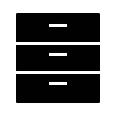 Çekmeceler Mobilya ikonu, vektör illüstrasyonu