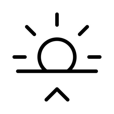 Gündoğumu simgesi, vektör illüstrasyonu