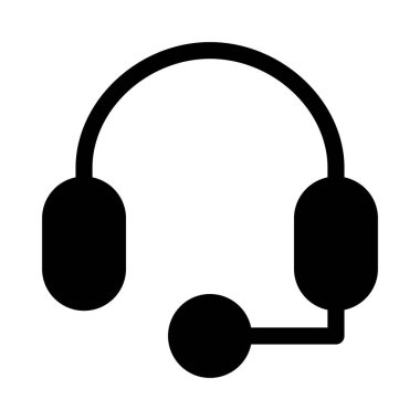 Beyaz arkaplanda kulaklık simgesi, vektör illüstrasyonu