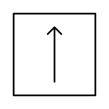 UP İnce Ok simgesi, vektör illüstrasyonu