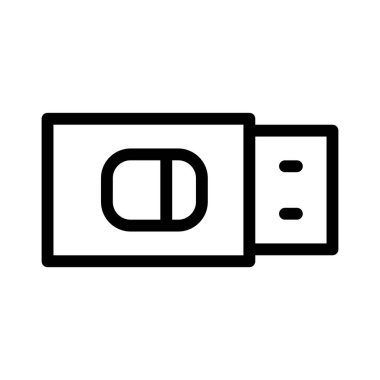 Usb Flash Depolama simgesi, vektör illüstrasyonu